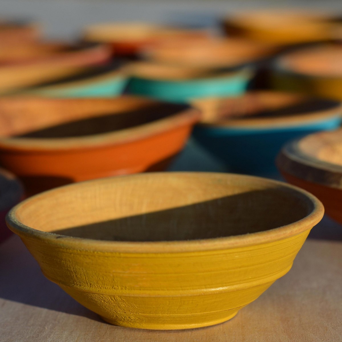 Painted bowls | golden green