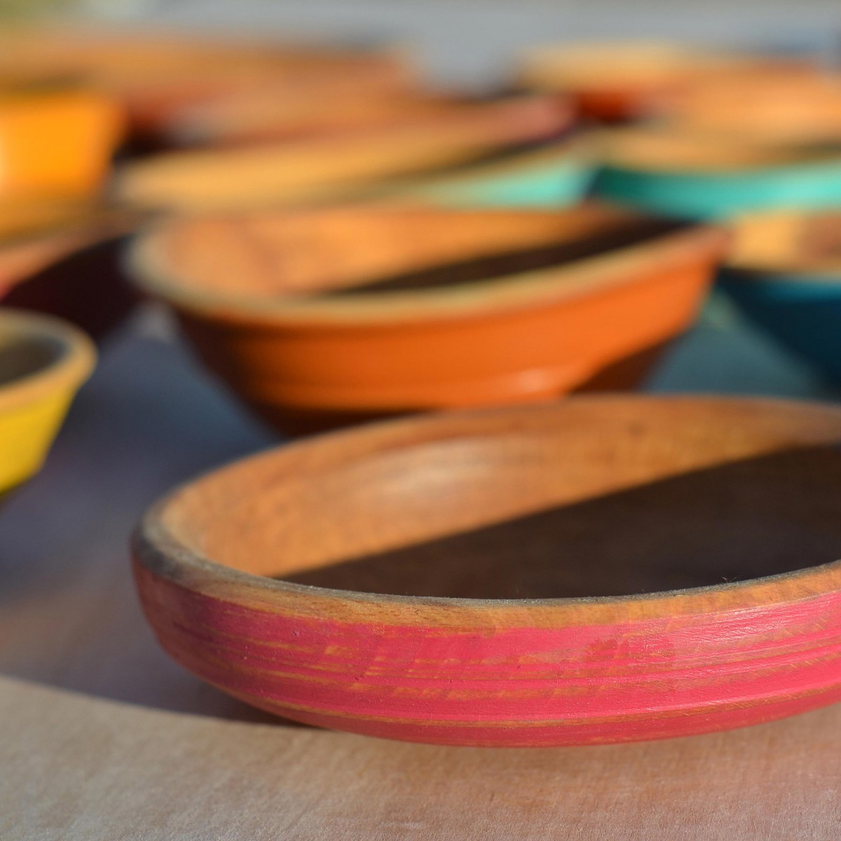 Painted bowls | Plum red
