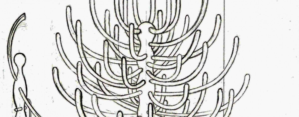 Detail of drawing of Cell 1 sculpture.